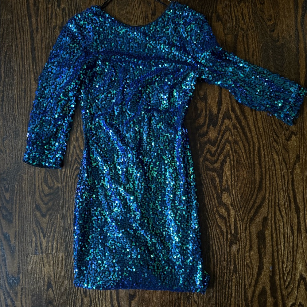 H&M Blue Sequin Dress